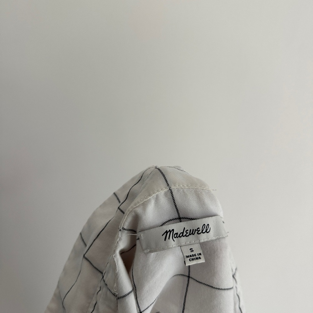 Madewell White Grid Pattern Top - image 5